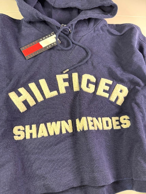 Tommy Hilfiger x Shawn Mendes Hoodie Navy Logo Spell Out Size L NEW
