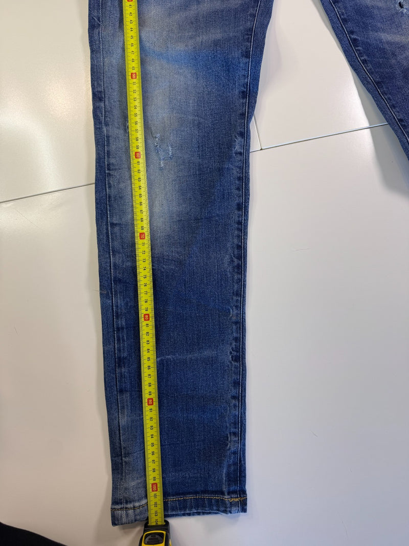 Adamus Vintage Jeans Y2K Slim Fit Blue Distressed Size L