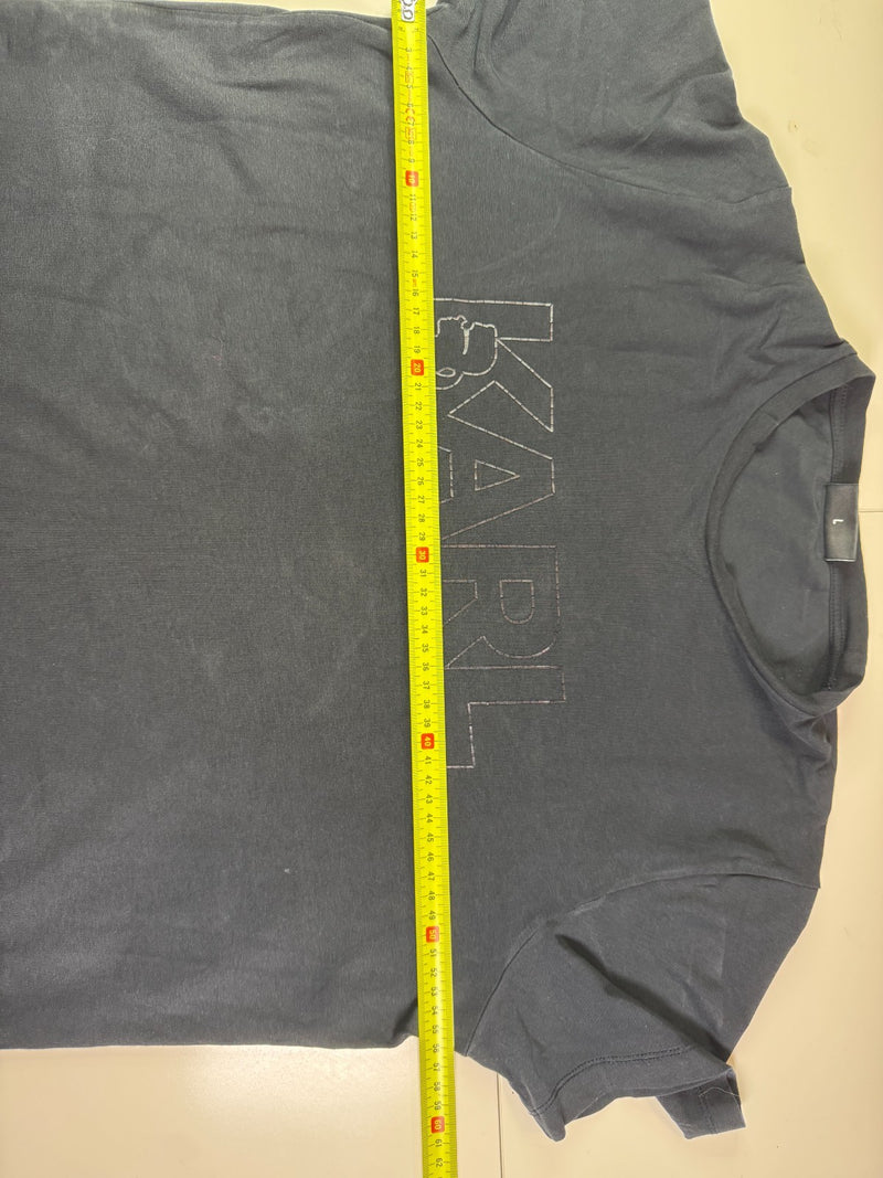 Karl Lagerfeld KARL Logo T-Shirt Vintage Y2K Black Size L