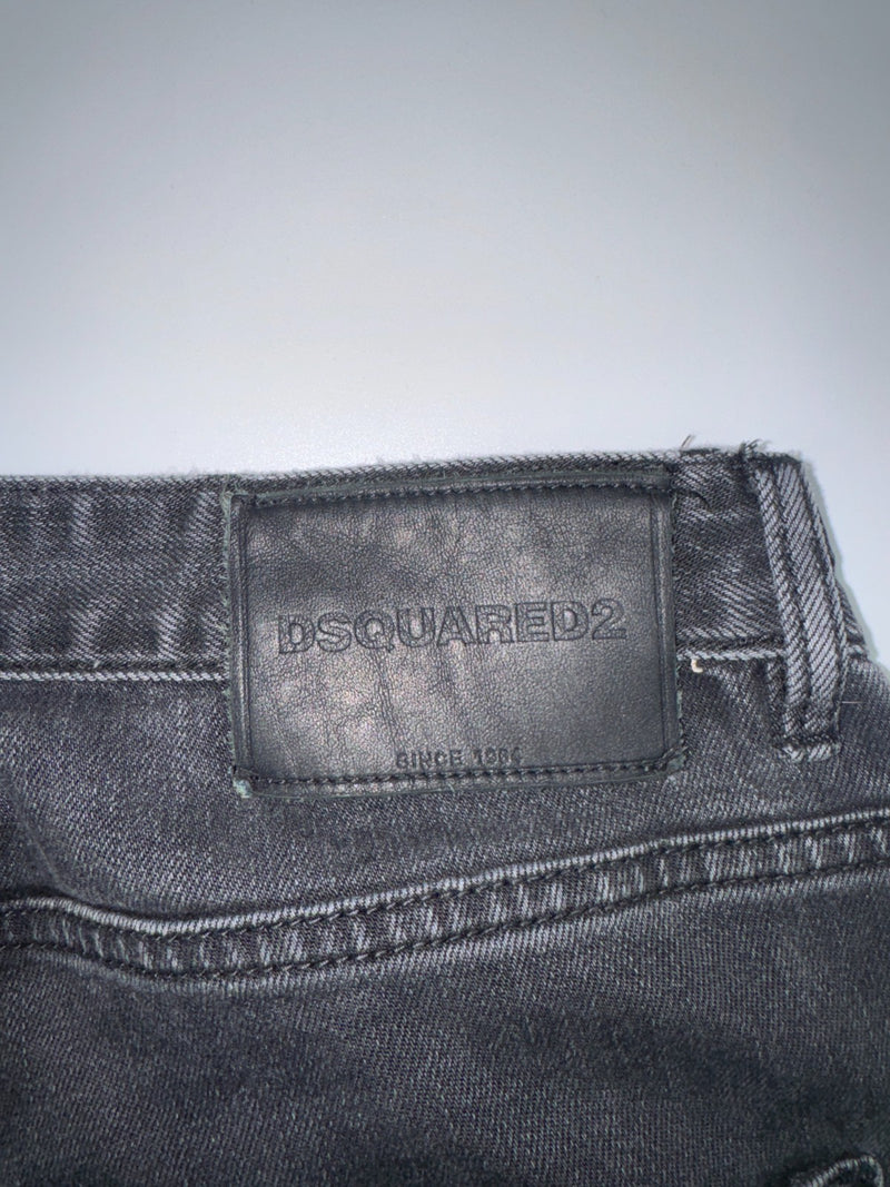 Dsquared2 Vintage Y2K Jeans Size 5A Black Graphic Print Straight Leg