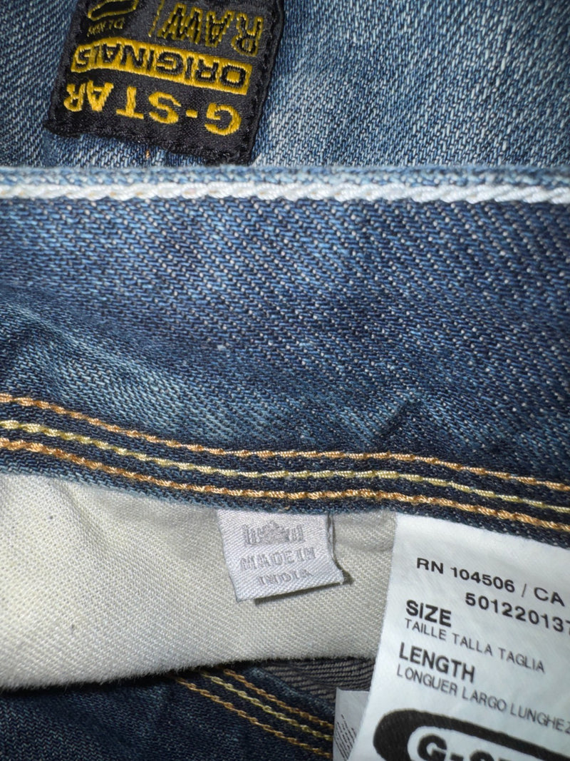 G-Star RAW 3301 Jeans Vintage Y2K Blue Denim Straight Fit W34 L32