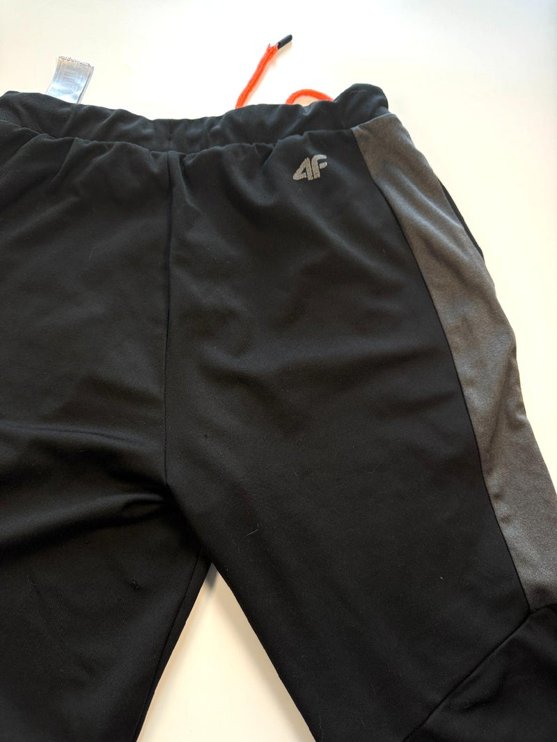 4F Black Track Pants Joggers Zip Ankle Sports Size M/L