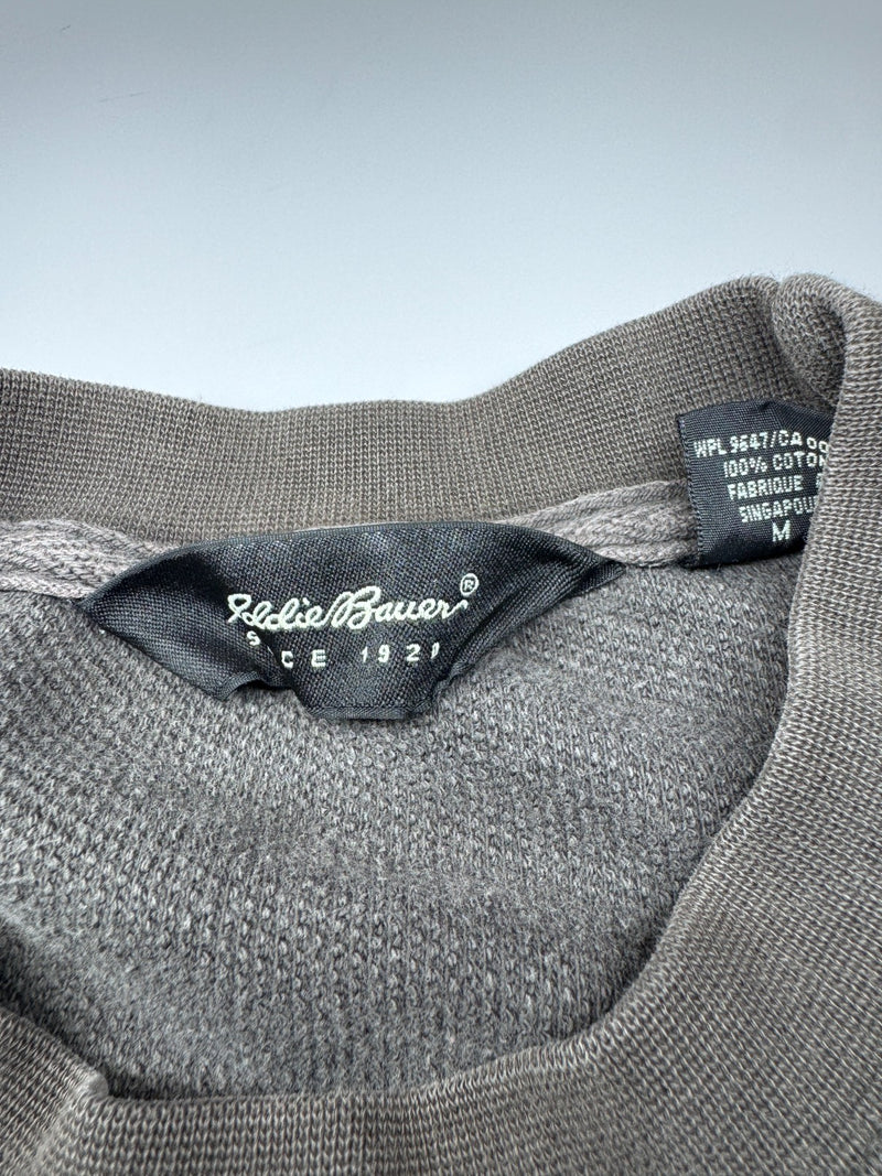 Eddie Bauer Vintage Waffle Knit Sweatshirt Brown Size M