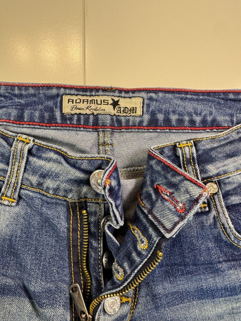 Adamus Vintage Jeans Y2K Slim Fit Blue Distressed Size L