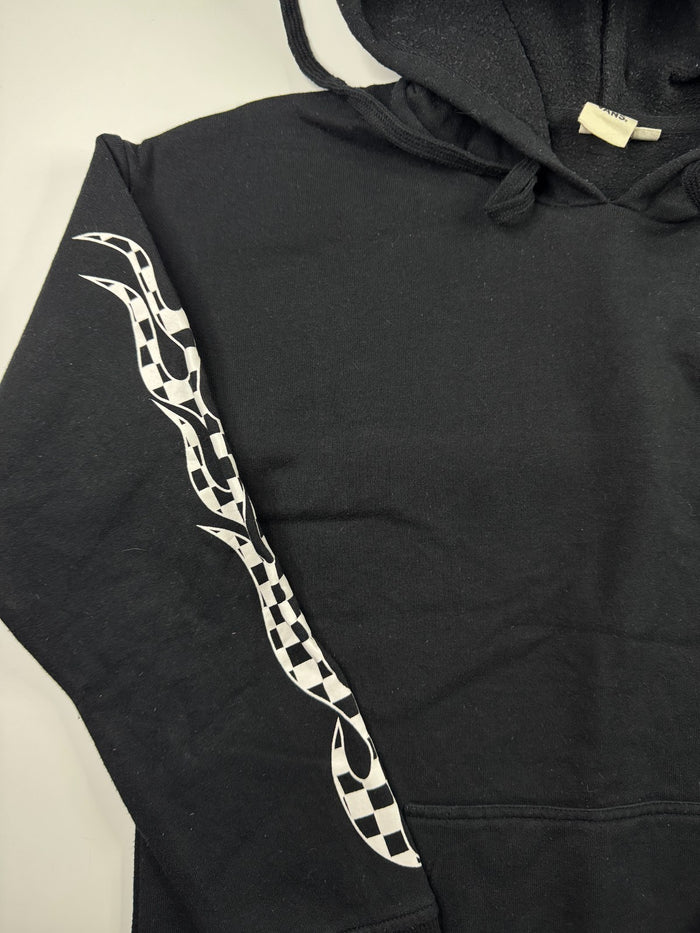 Vans Vintage Y2K Hoodie Checkerboard Ärmel Schwarz Größe XS