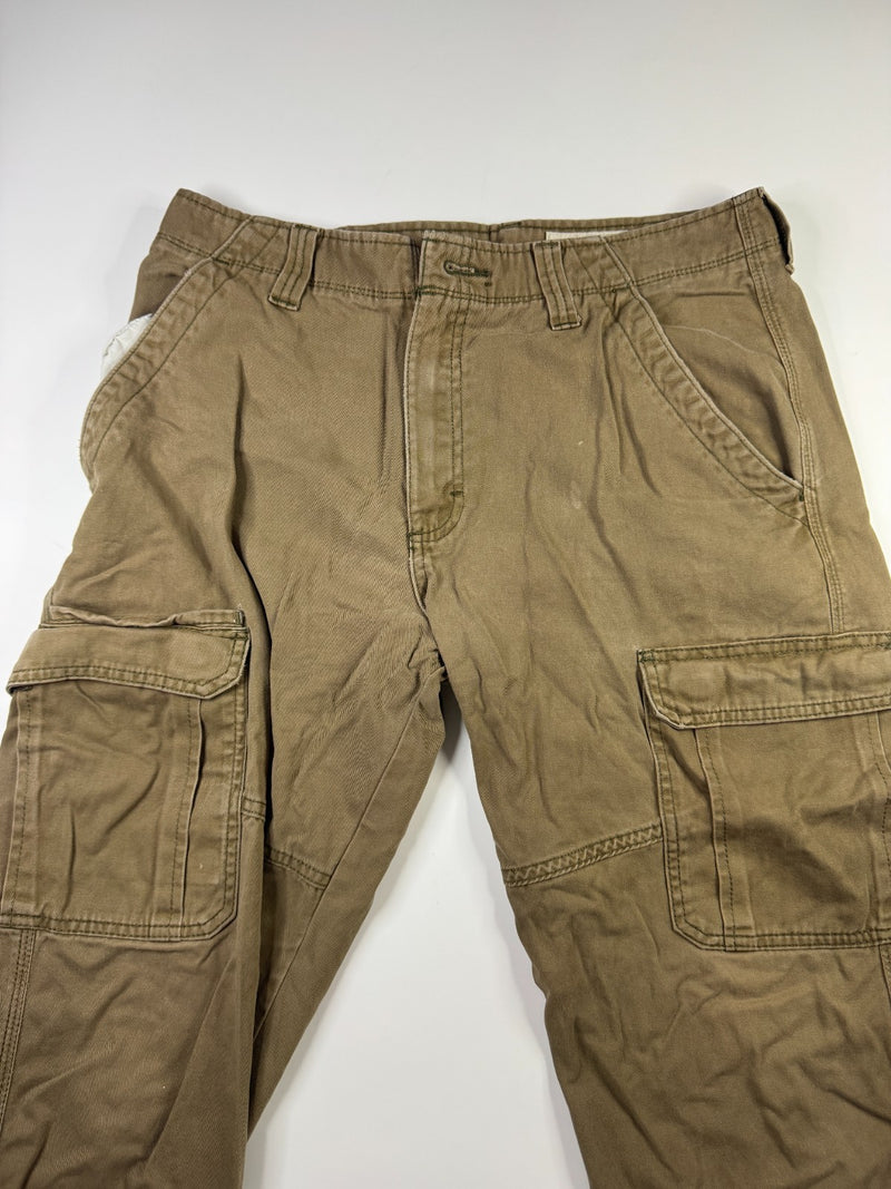 Wrangler Cargo Pants Relaxed Fit Vintage Y2K Brown Khaki W32 L30