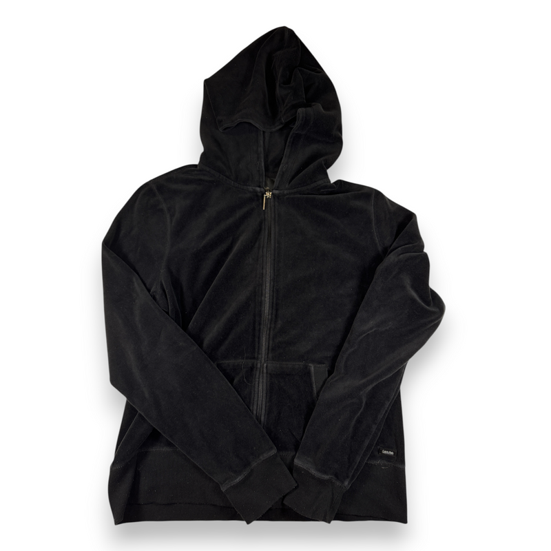 Calvin Klein Performance Velour Zip Hoodie Black Women's Size M