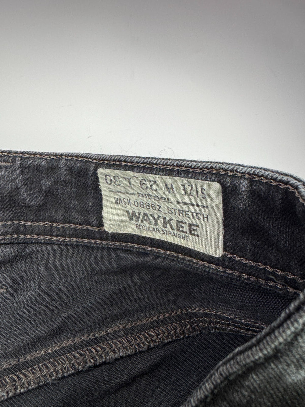 Diesel Waykee Vintage Y2K Straight Jeans W29 L30 Black Dark Wash — 6