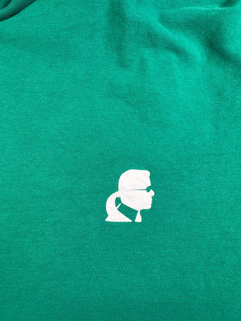 Karl Lagerfeld T-Shirt Green Small Logo Minimal Casual Size L — 2