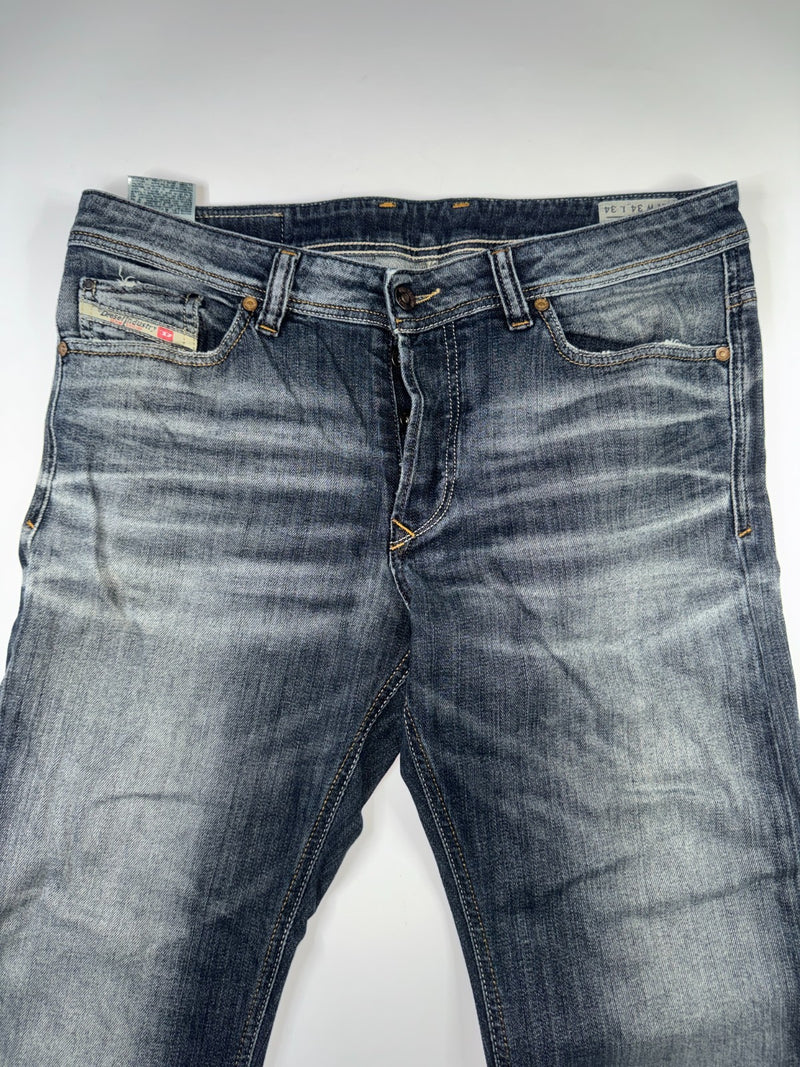 Diesel Viker Vintage Straight Leg Jeans W34 L34 Dark Blue