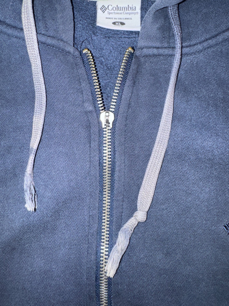 Columbia Vintage Zip Hoodie Blue Size XL Y2K Sweatshirt