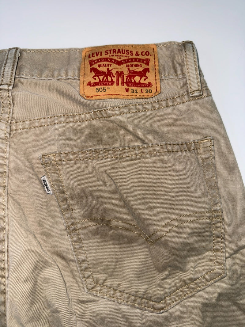 Levi's Vintage 505 Straight Leg Pants W31 L30 Khaki Beige
