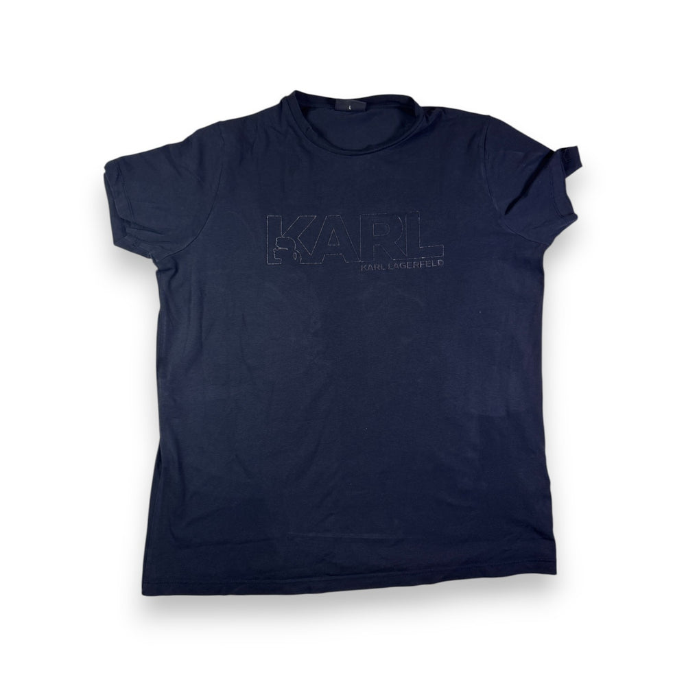 Karl Lagerfeld KARL Logo T-Shirt Vintage Y2K Black Size L — 1