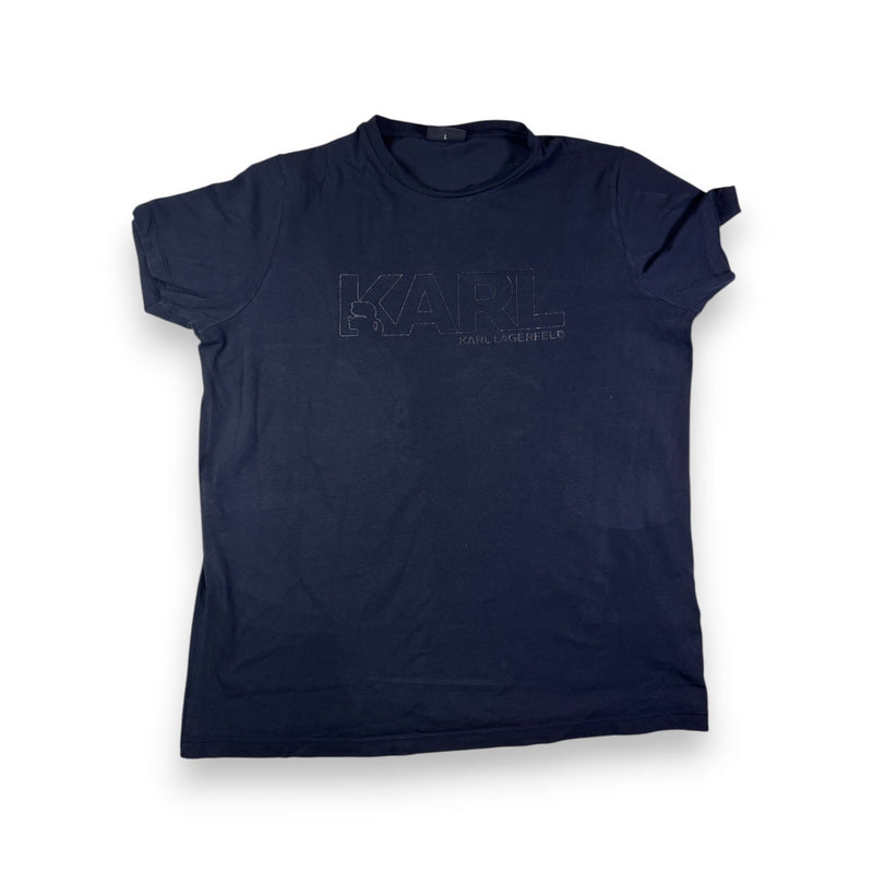 Karl Lagerfeld KARL Logo T-Shirt Vintage Y2K Black Size L