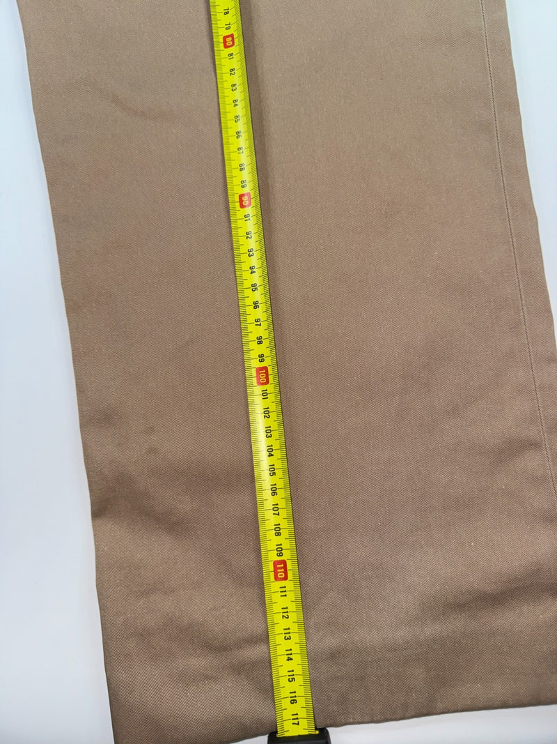 L.L.Bean Vintage Trousers Size 40 Brown Cotton Pleated Straight Leg