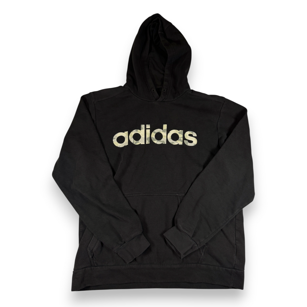 Adidas Hoodie Black Camo Logo Pullover Sweatshirt Size L — 1