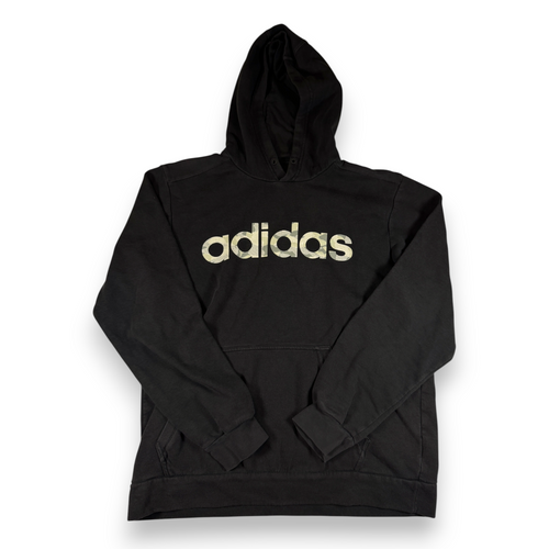 Adidas Hoodie Black Camo Logo Pullover Sweatshirt Size L