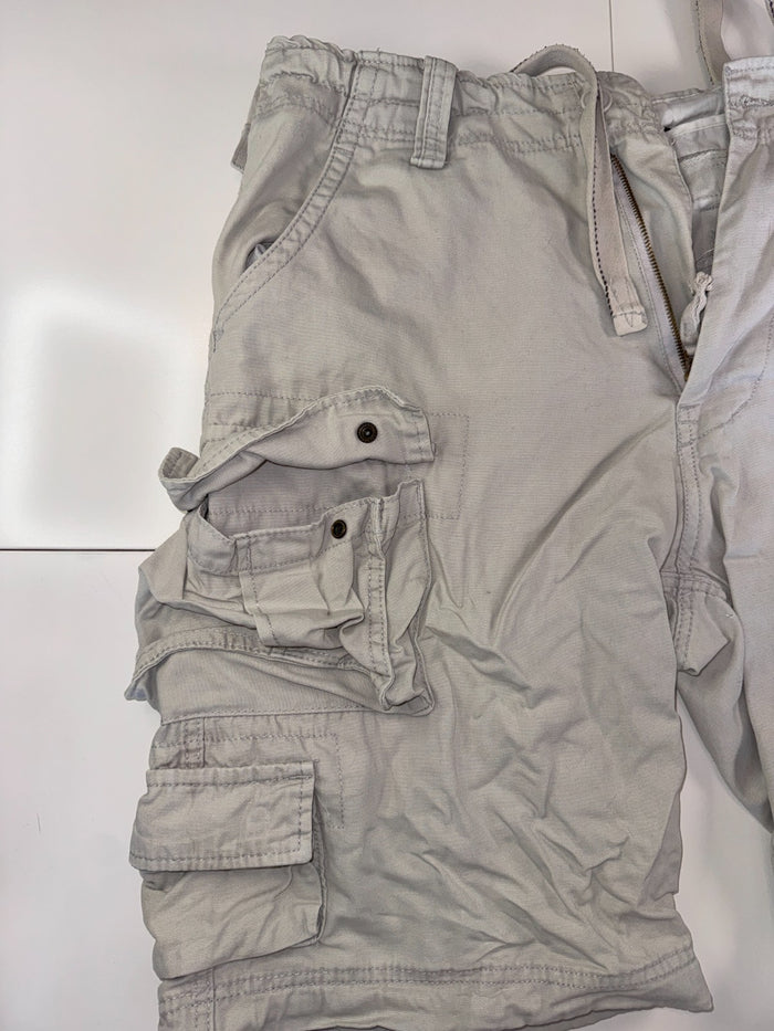 Vintage Cargo Shorts Beige Military Style Multi Pocket Size M