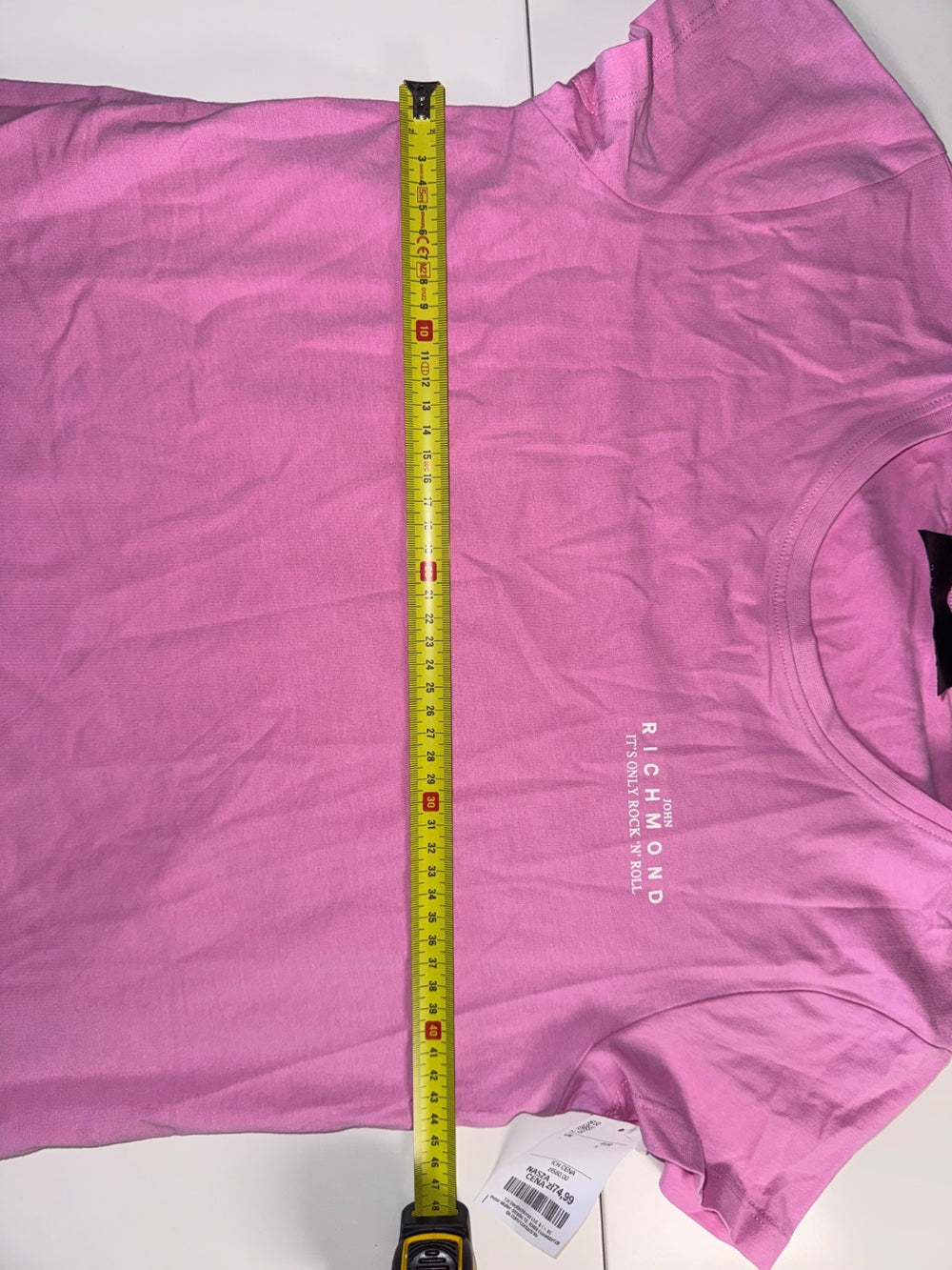 John Richmond T-Shirt Pink Logo Graphic Cotton Stretch Size S New — 5