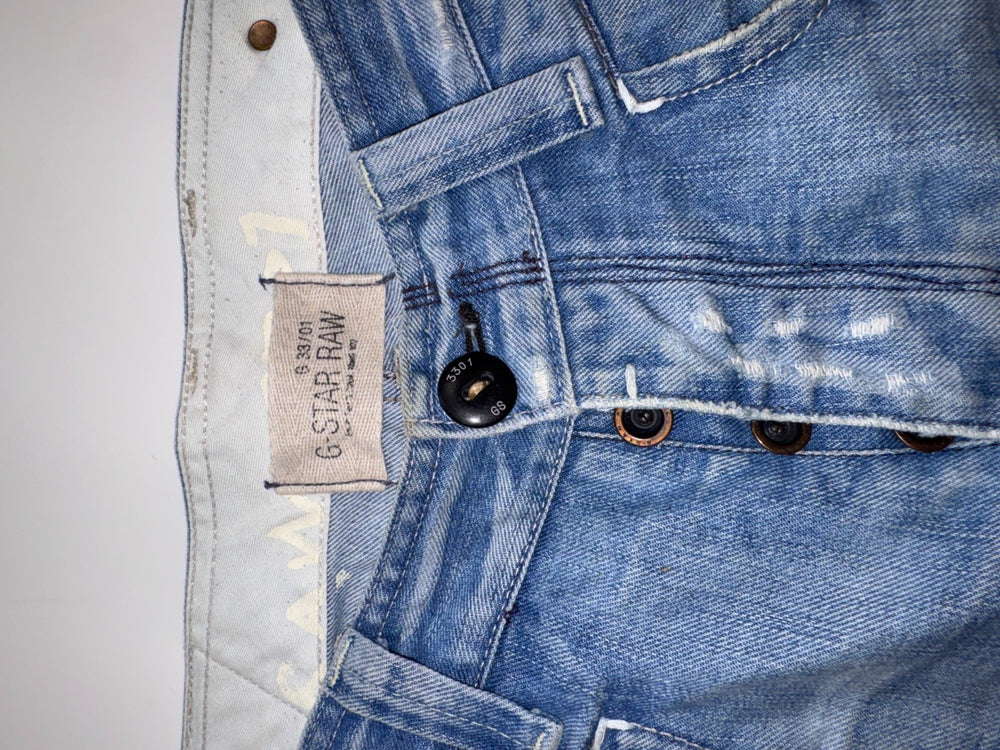 G-Star Raw Vintage Distressed Jeans Y2K Light Blue Size W33 — 5