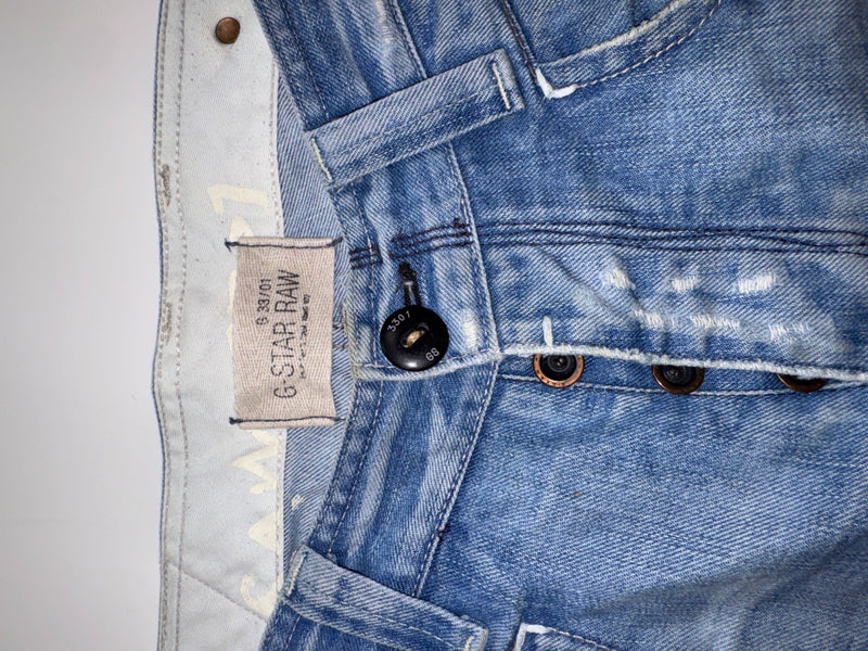 G-Star Raw Vintage Distressed Jeans Y2K Light Blue Size W33