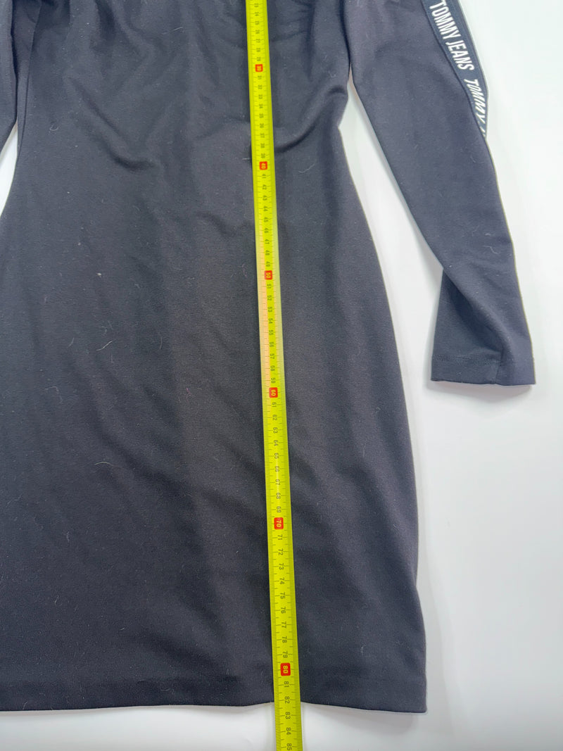 Tommy Jeans Bodycon Dress Black Logo Tape Size S